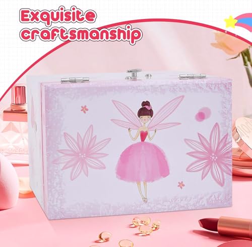 Ballerina Musical Jewelry Box with 2 Drawers - Fairy Design Music Box