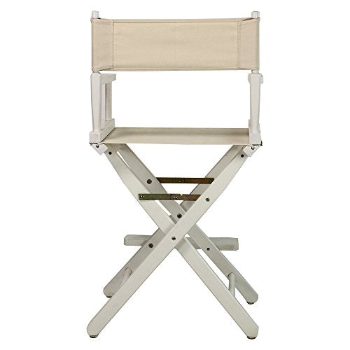Casual Home 24" Director's Chair White Frame with Wheat Canvas, Counter Height