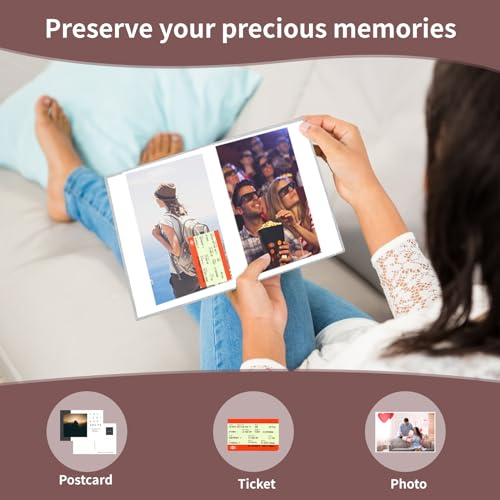 2-Pack 4x6 Linen Photo Album, Small Picture Book with Cover Window