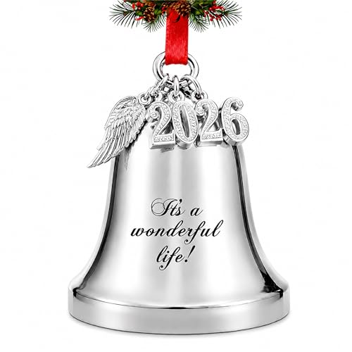 2026 It's A Wonderful Life Christmas Bell Ornament with Angel Wings