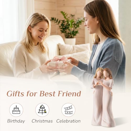 Sister Figurine Statue - 7.7" Hand-Painted Resin Best Friend Gift