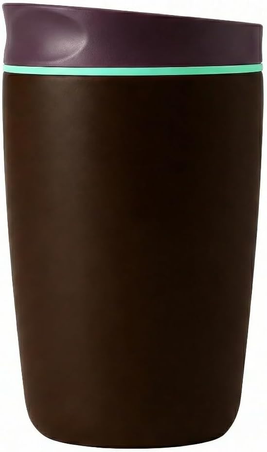 Skiennix Insulated Coffee Tumbler - 12 Oz Travel Mug for Hot & Iced Beverages | Black with Brown Lid