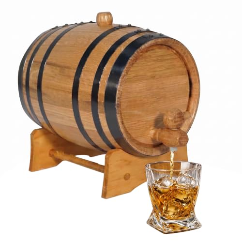 2 Liter American Oak Aging Barrel Mini Whiskey Keg with Stand and Spigot