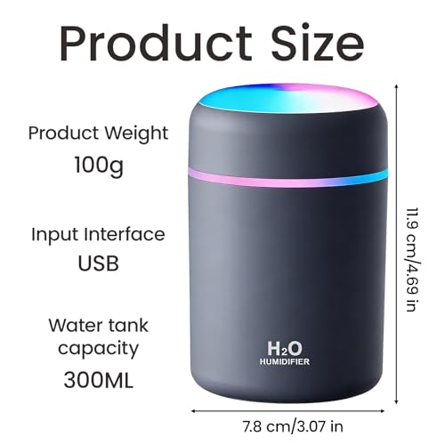 Portable Mini USB Humidifier 300ml Desktop Personal Cool Mist