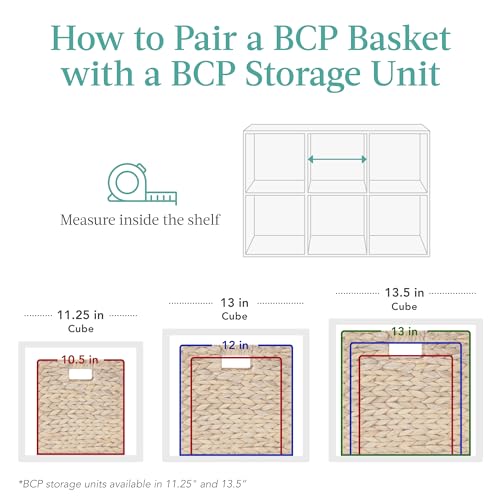 Pack of 5 Handwoven Water Hyacinth Storage Baskets - 10.5in