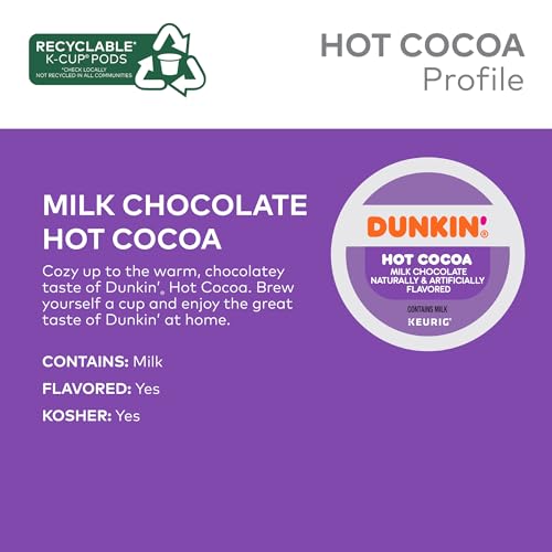 Dunkin' Donuts¢ç Milk Chocolate Hot Cocoa Single-Serve K-Cup¢ç, Box Of 22
