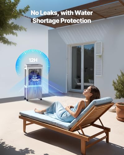 Evaporative Air Cooler 1800 CFM Swamp Cooler with 6.8 Gal Tank & Remote