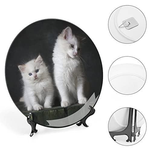 Customized Decorative Ceramic Plate with Photo or Message - 7-inch Display