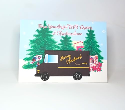 Thank You Christmas Card for UPS Driver - Holiday Greeting Card with Envelope