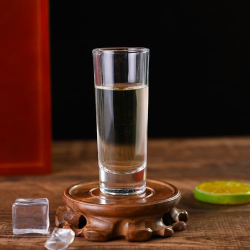 BTGLLAS 2 Pack Tall Heavy Base Shot Glasses - Clear 2 oz Tequila & Liquor Cups (2PCAK Tall)