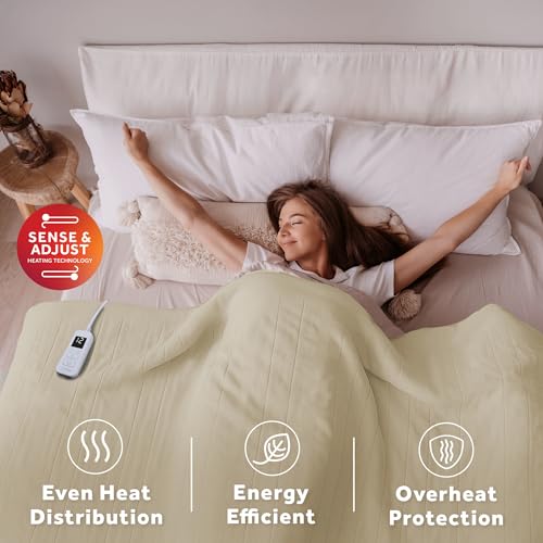 Electric Heated Blanket Twin Size - Royal Ultra Fleece with 12 Heat Settings