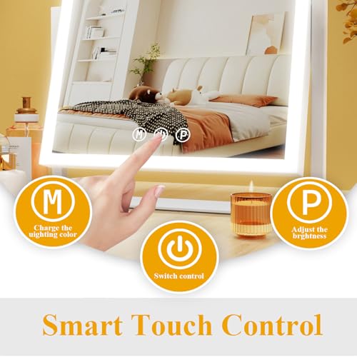 Gvnkvn 17.3 x13 in Lighted Makeup Mirror, 10X Magnifiers