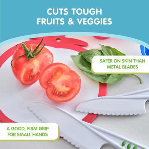 Kid-Safe Kitchen Knife Set - 3-Piece Nylon Cooking Knives for Kids
