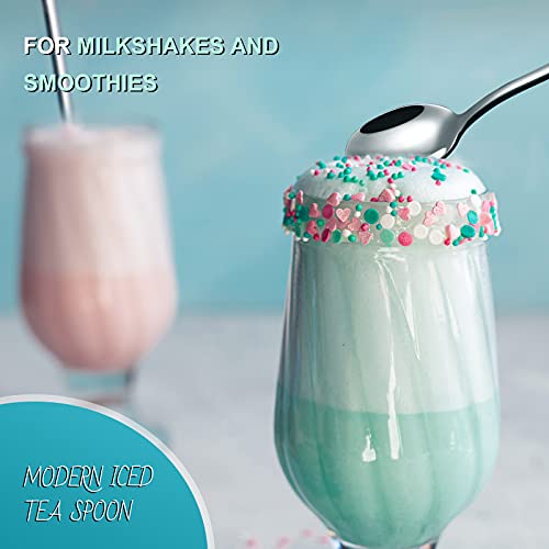 9-Inch Stainless Steel Long Handle Iced Tea and Cocktail Spoons, Set of 4