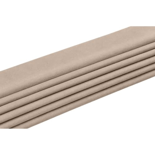 Cordless Fabric Roman Shades 34" W x 60" H - Oatmeal Darkening Blinds