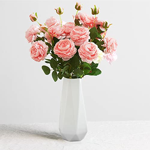 Minimalist Ceramic Flower Vase - 7.4 Inch Modern White Table Decor