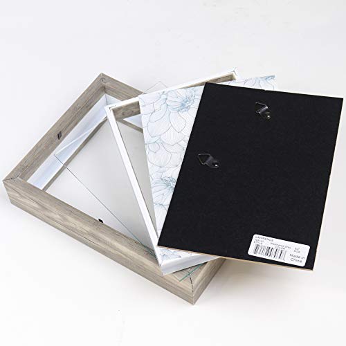 5x7 Shadow Box Frame, Natural Gray Deep Display Case for Keepsakes and Photos