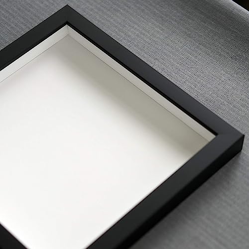 3x3 Inch Shadow Box Frame, Black Wood Display Case with UV Resistant Acrylic