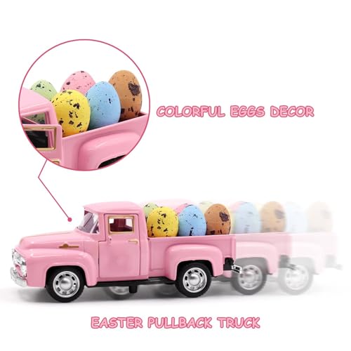 Mini Metal Easter Pickup Truck Decoration with Removable Eggs