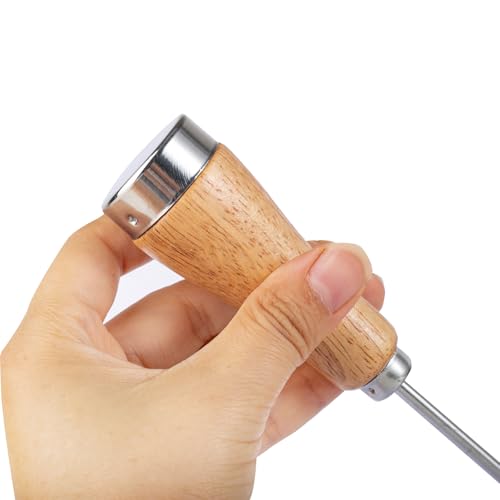 Wooden Handle Ice Pick for Bartenders, Stainless Steel Chiseling Ice Tool