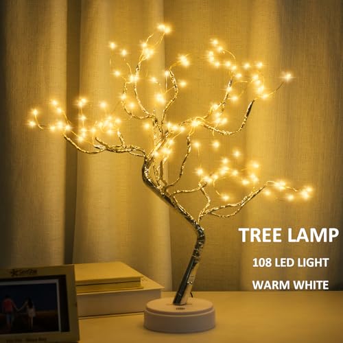 20" LED Bonsai Tree Lamp with USB/Battery Power - DIY Decor