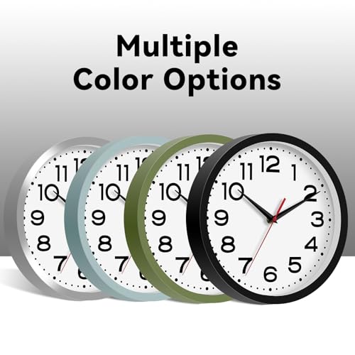 8 Inch Small Wall Clock - Silent Non-Ticking Battery Operated Analog