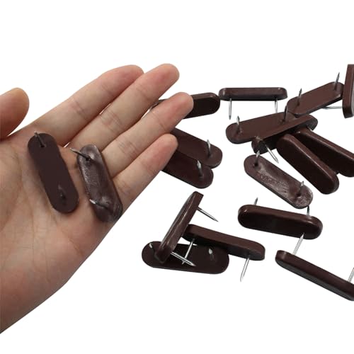 20-Pack Brown Plastic Head Double Pins for Bed Skirts & Furniture