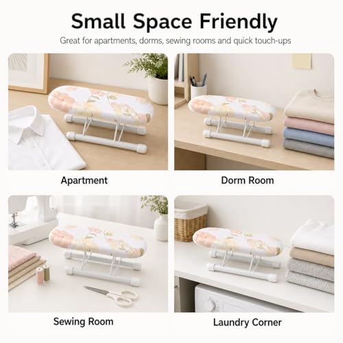 10.2-Inch Mini Ironing Board for Sleeves, Collars and Hems - Foldable Tabletop