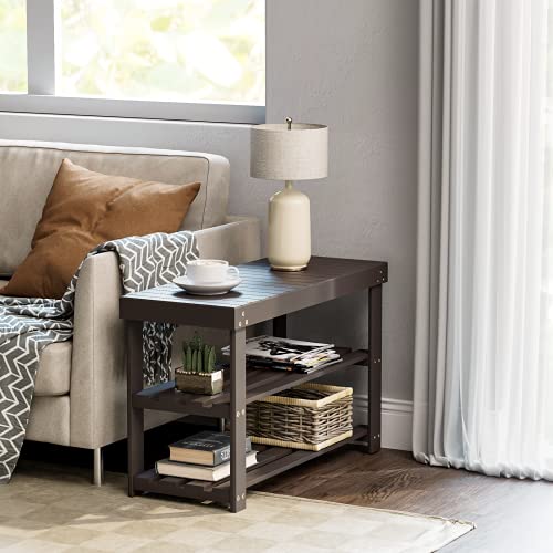 3-Tier Bamboo Shoe Rack Bench for Entryway, Sturdy Storage Organizer