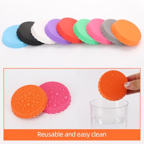 18-Piece Reusable Silicone Soda Can Lids, Carbonation-Saving Covers
