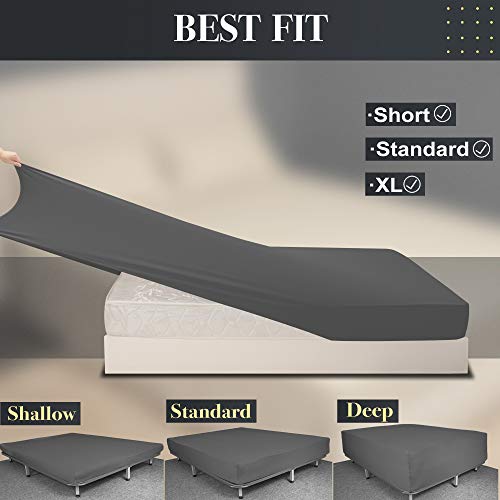 N&Y HOME Jersey Knit King Fitted Sheet - Soft 4-Way Stretch Deep Pocket