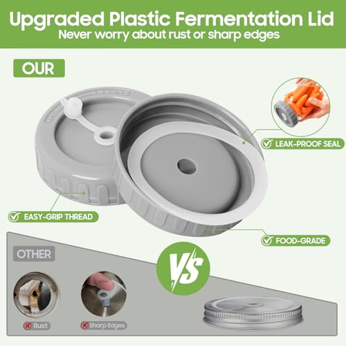 4-Pack Mason Jar Fermentation Kit With 32 Oz Jars And Airlocks