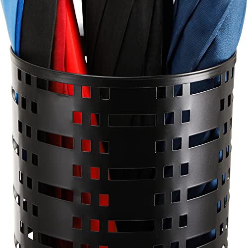 Metal Round Umbrella Stand, 16.5-Inch Slim Entryway Umbrella Holder Bin