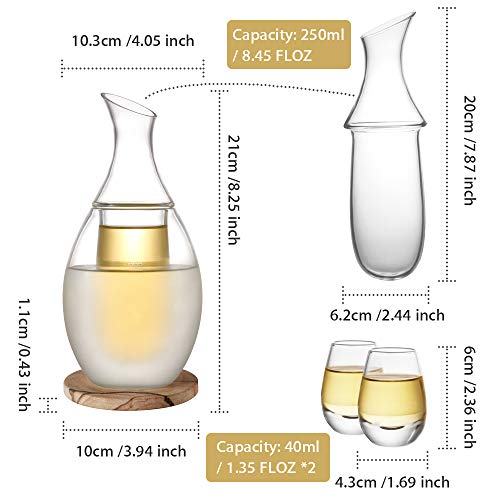 ZENS Sake Set with 6 Cold Sake Cups & Glasses - Elegant Japanese Drinkware