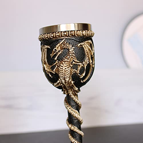 Medieval Dragon Chalice 7oz Stainless Steel Gothic Wine Goblet