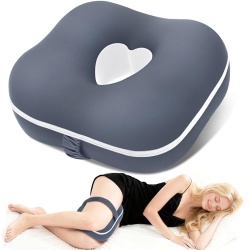 Memory Foam Knee Pillow for Side Sleepers with Adjustable Strap