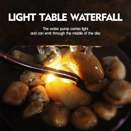 Indoor Tabletop Waterfall Fountain with LED Light - Natural Slate Water Feature
