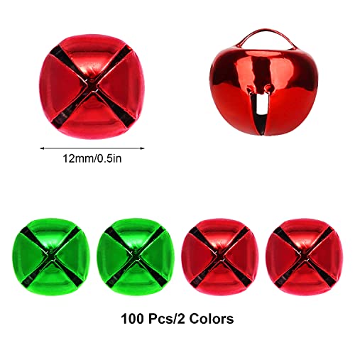 LUTER Christmas Jingle Bells 100pcs Small Holiday Ornaments for Decorations