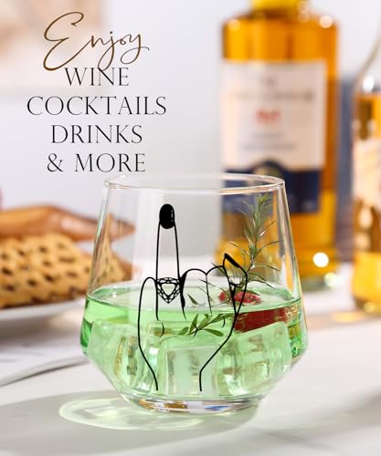 Engagement Gift Stemless Wine and Whiskey Glass Set for Couples