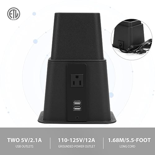 Heavy Duty Bed Risers with USB & Power Outlet - Adjustable 3, 5, 8 Inch