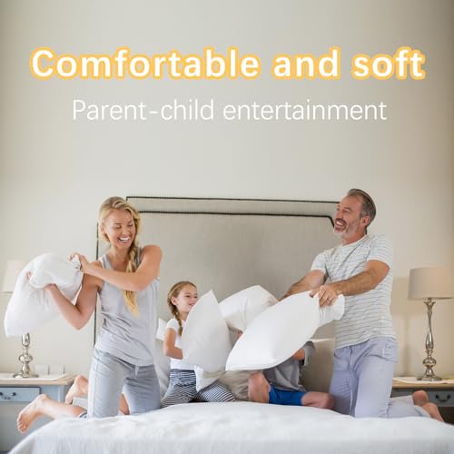 OKBA 22x22 Throw Pillow Inserts Set of 2, 100% Cotton Cover White Decorative