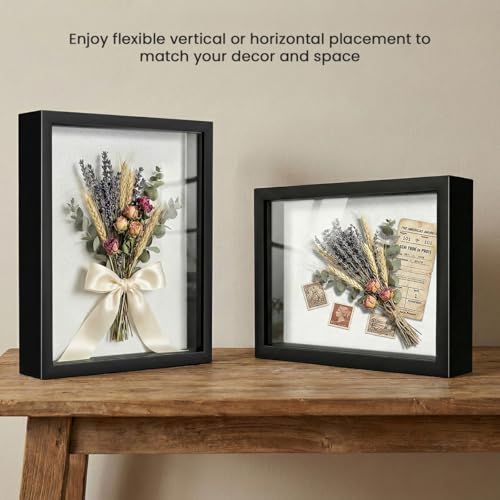 8x10 Shadow Box Display Frame with Linen Backboard and Pushpins