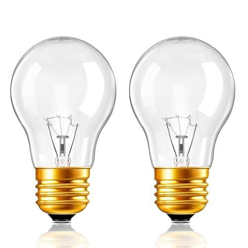 A15 Oven Light Bulb 40W E26 Base, Heat Resistant Appliance Bulb
