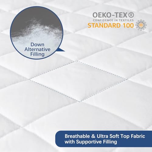 Waterproof Twin XL Mattress Pad Protector - Quilted Fitted Cover (39" x 80")