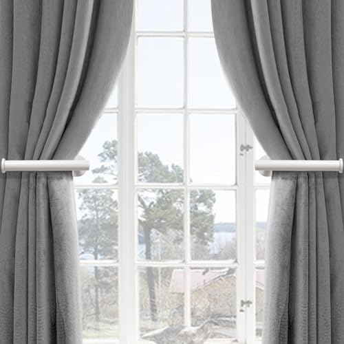 2 Pack Adhesive Curtain Holdbacks, No Drill Stainless Steel Tie Backs