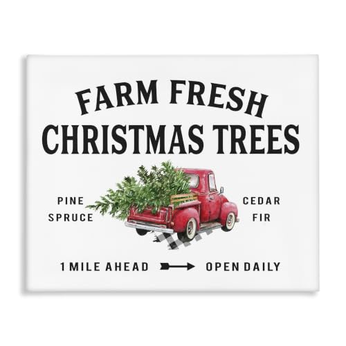 Stupell 16 x 20 Farm Fresh Christmas Trees Canvas Wall Art, 20" L x 16" W