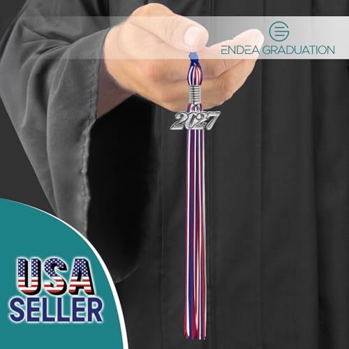 Graduation Triple Color Tassel with Silver Date Drop