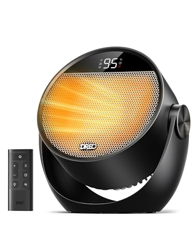 Portable Electric Space Heater 1500W with Thermostat and Remote Control