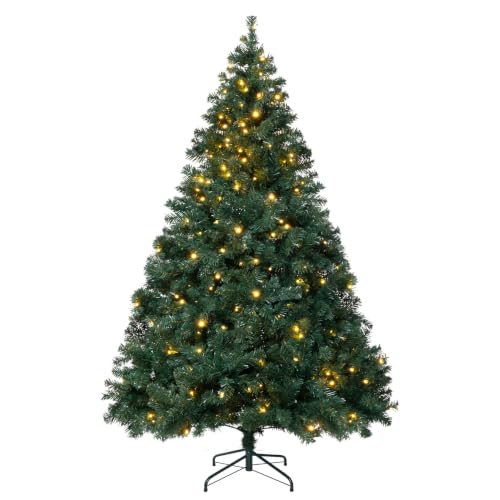 DNKMOR 6FT Christmas Tree with Warm White Lights Artificial Xmas Tree