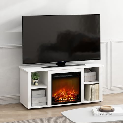 TV Stand Entertainment Center with Electric Fireplace for 55 Inch TV
